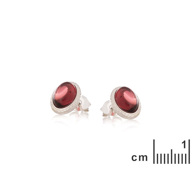 BOUCLE D'OREILLE ARGENT GRENAT