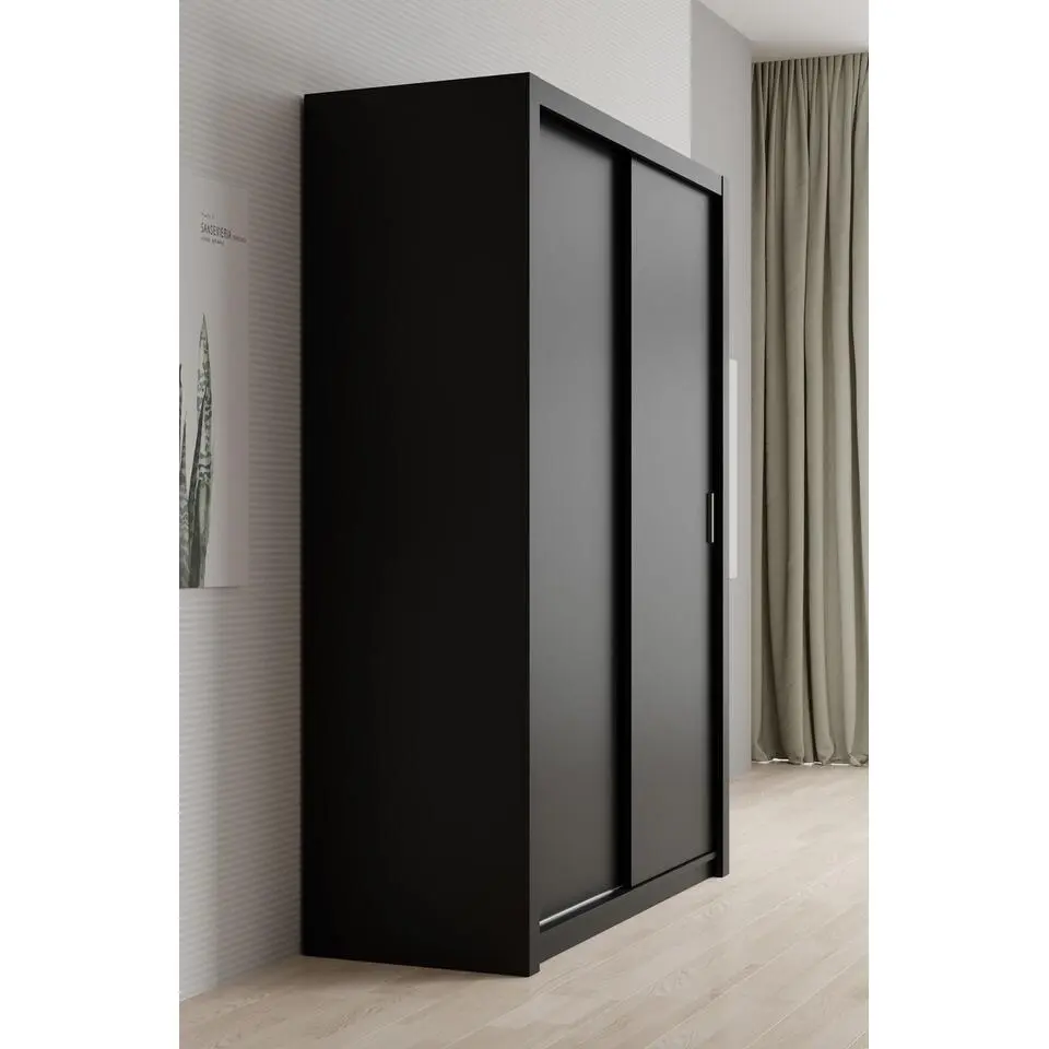 Meubella - Kledingkast Blake - Mat Zwart - 150 cm