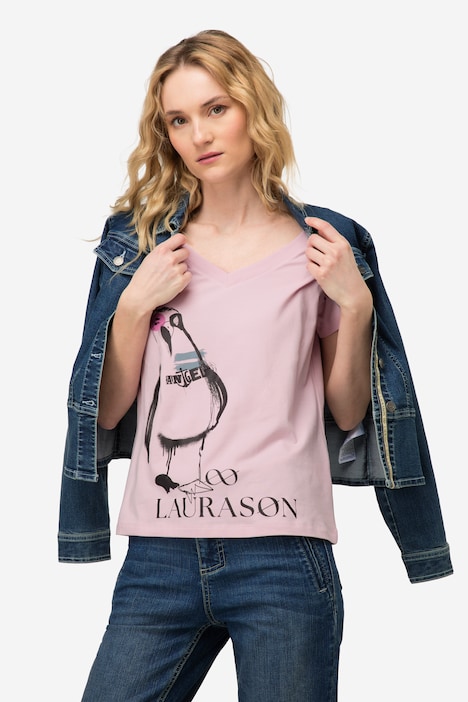 T-Shirt, Möwe, V-Ausschnitt, Halbarm