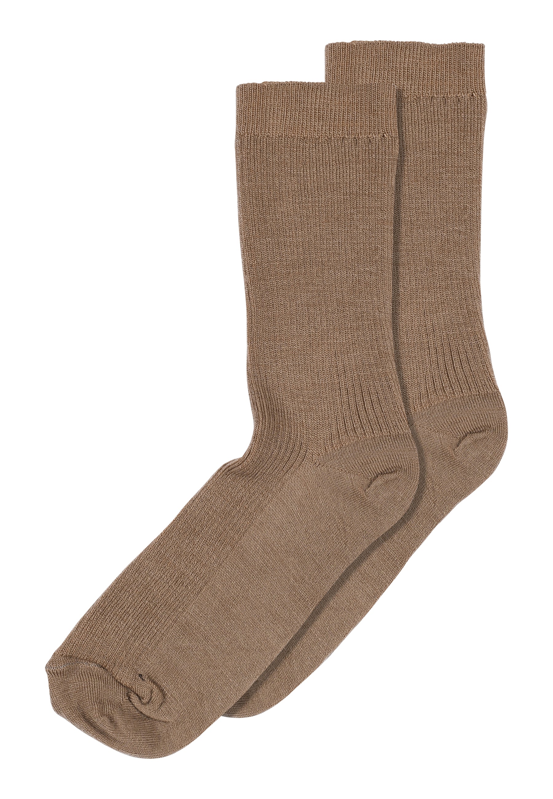 mpWoman  Fine Wool Rib strømper - Coco Mocha