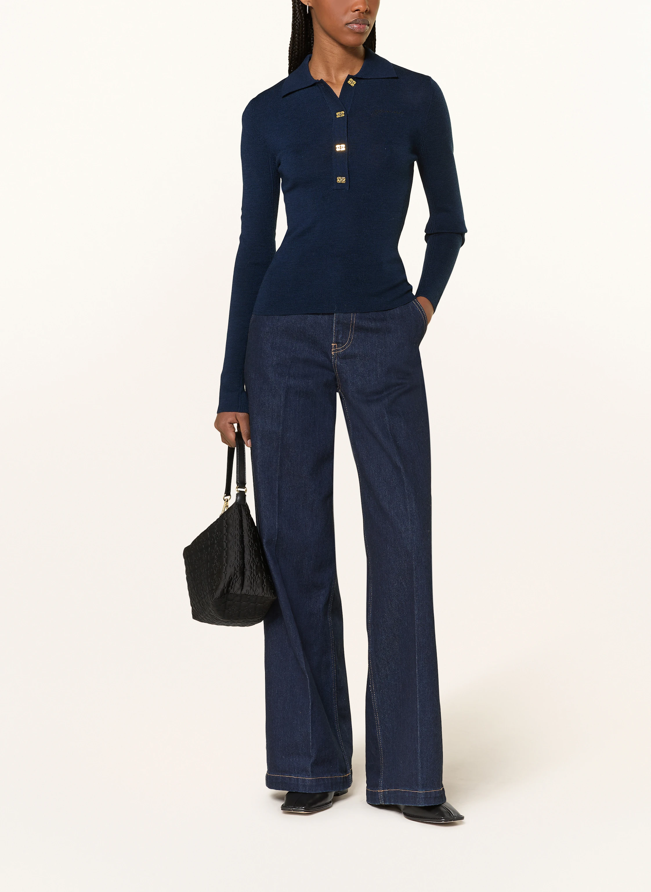 GANNI Strick-Poloshirt