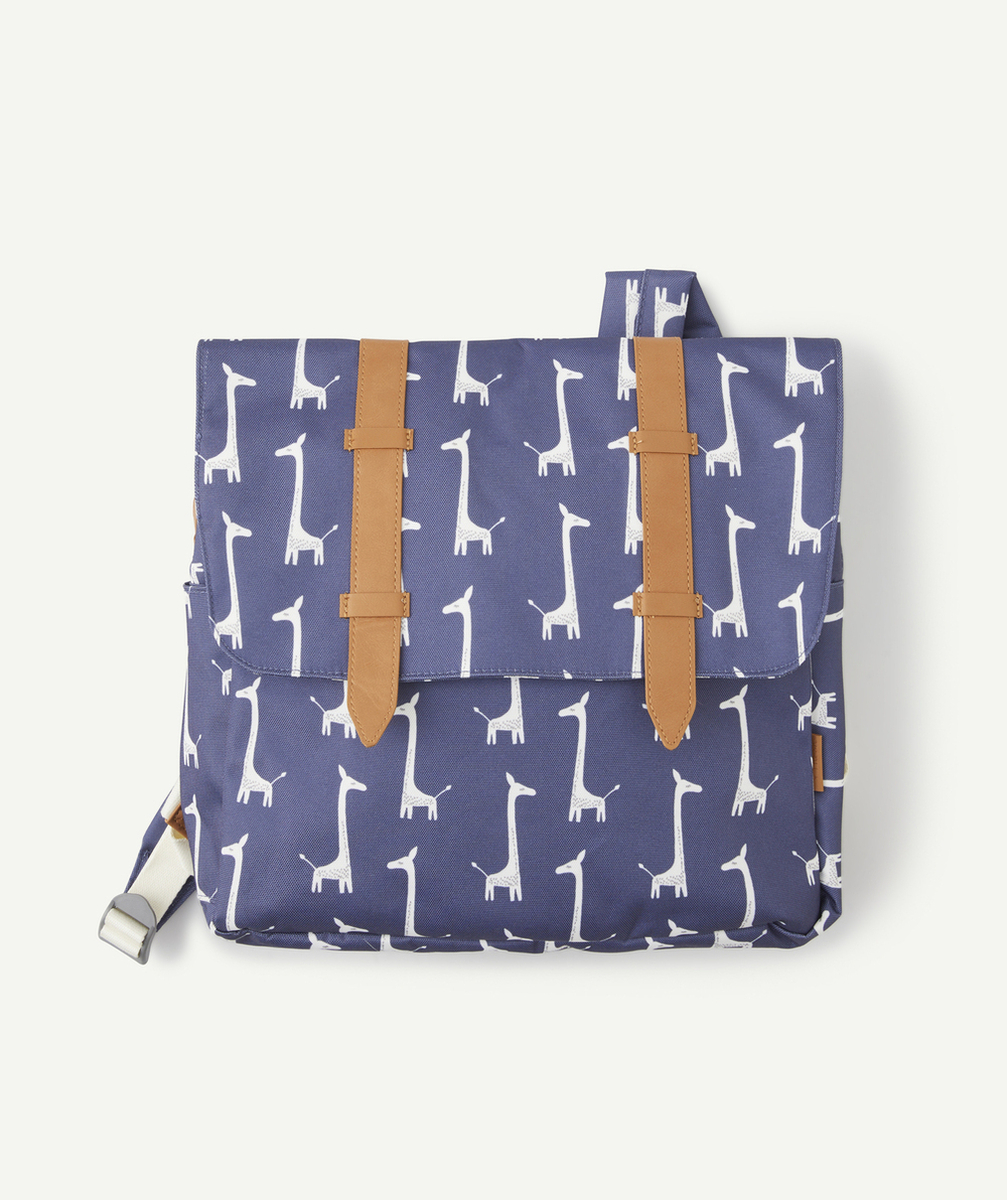 FRESKCARTABLE BLEU AVEC IMPRIMÉ GIRAFE EN PLASTIQUE RECYCLÉ