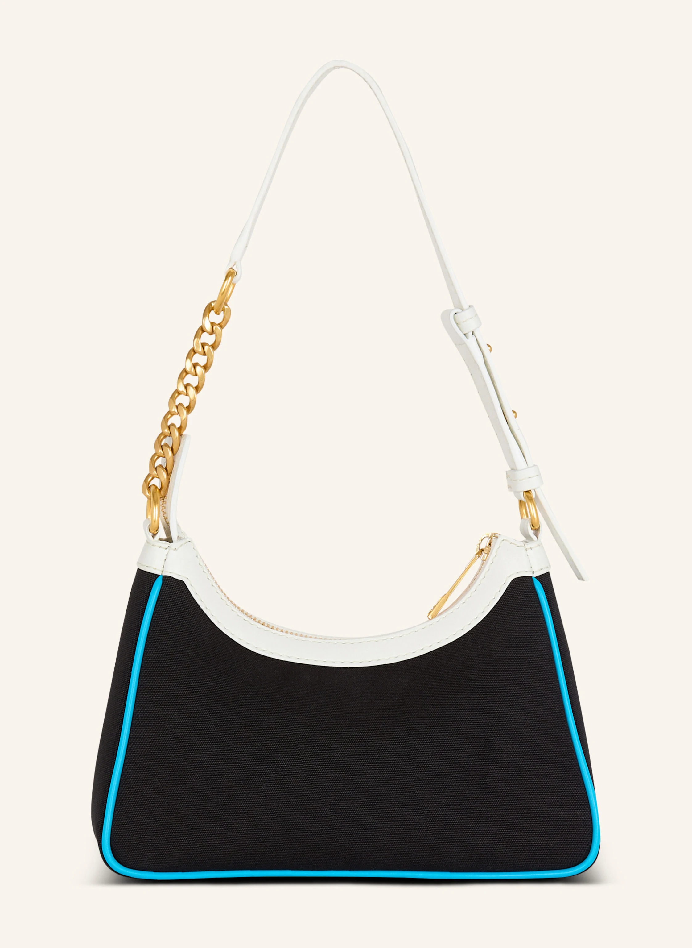 BALMAIN Tasche B-Army Shoulder aus Kalbsleder und Canvas mit Postcard-Print