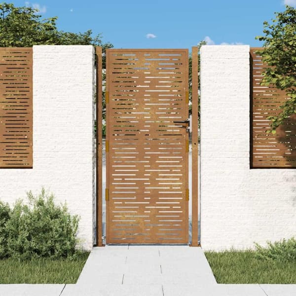 vidaXL Hageport 105x180 cm cortenstål firkantet design
