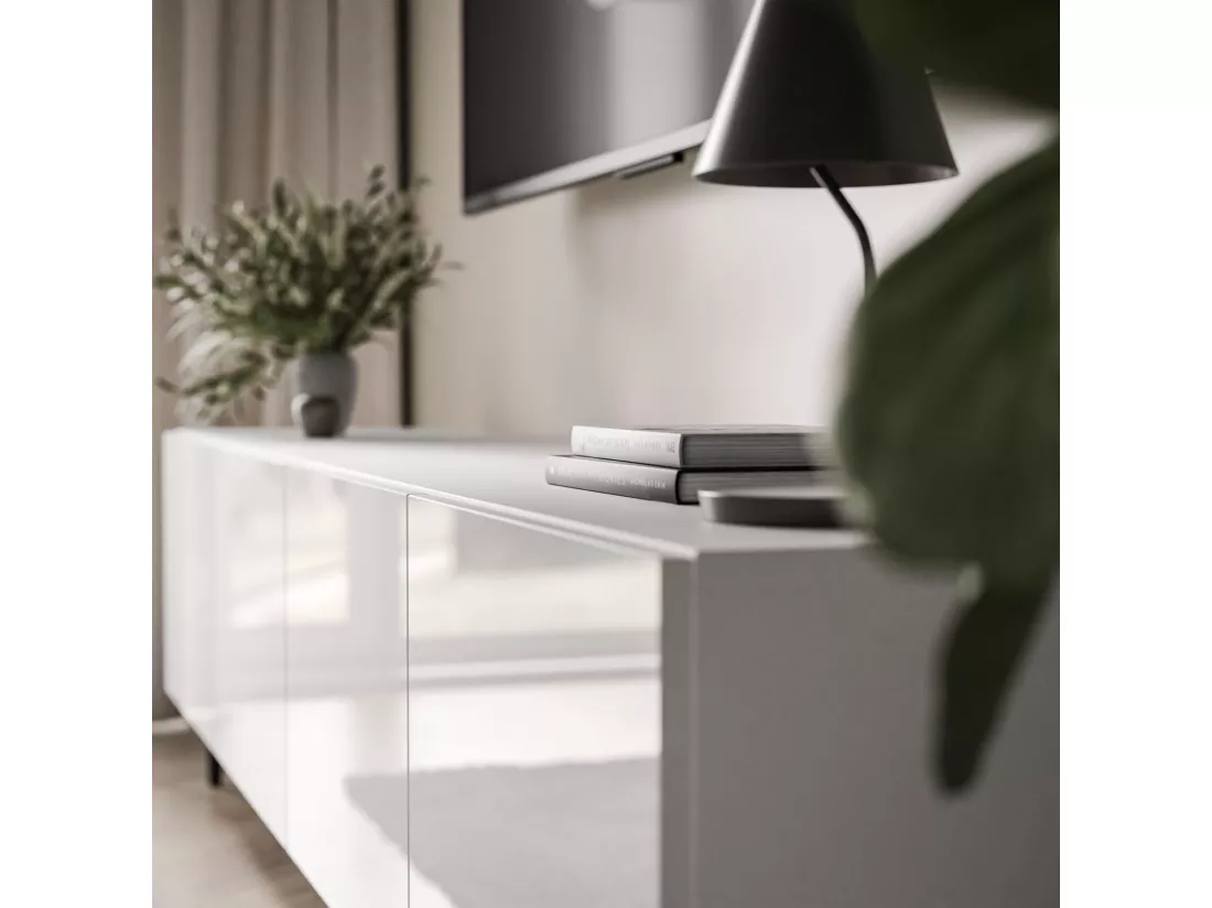 Meuble TV COLGANTE 200, Pieds en métal noir