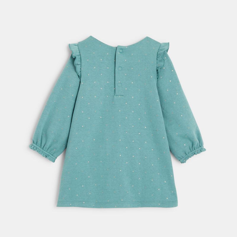 Robe pois brillants verte bébé fille Vert