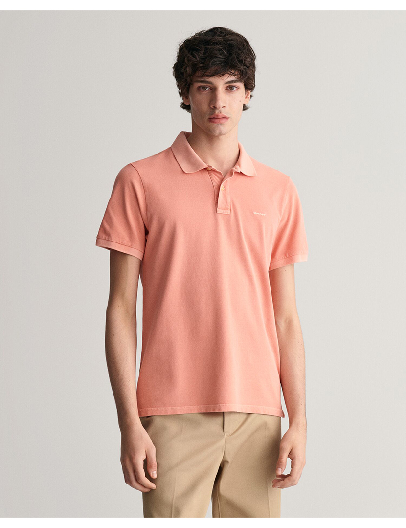 Sunfaded Piqué Polo Salmon Pink