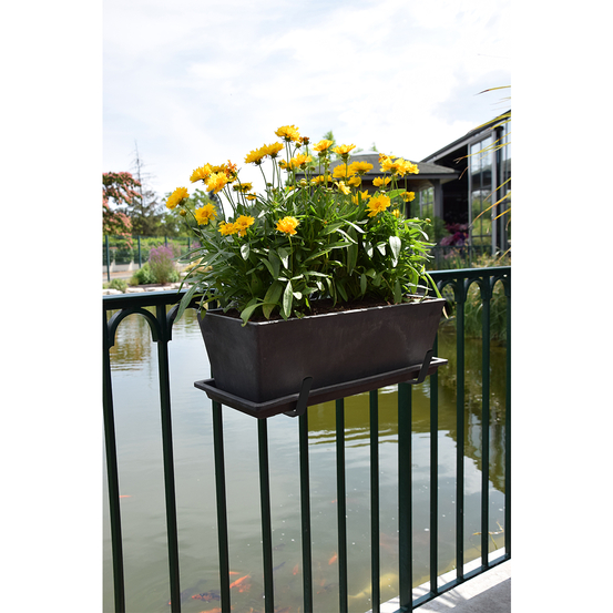 Support jardinière à fixations réglables, en métal anthracite 40-60 cm