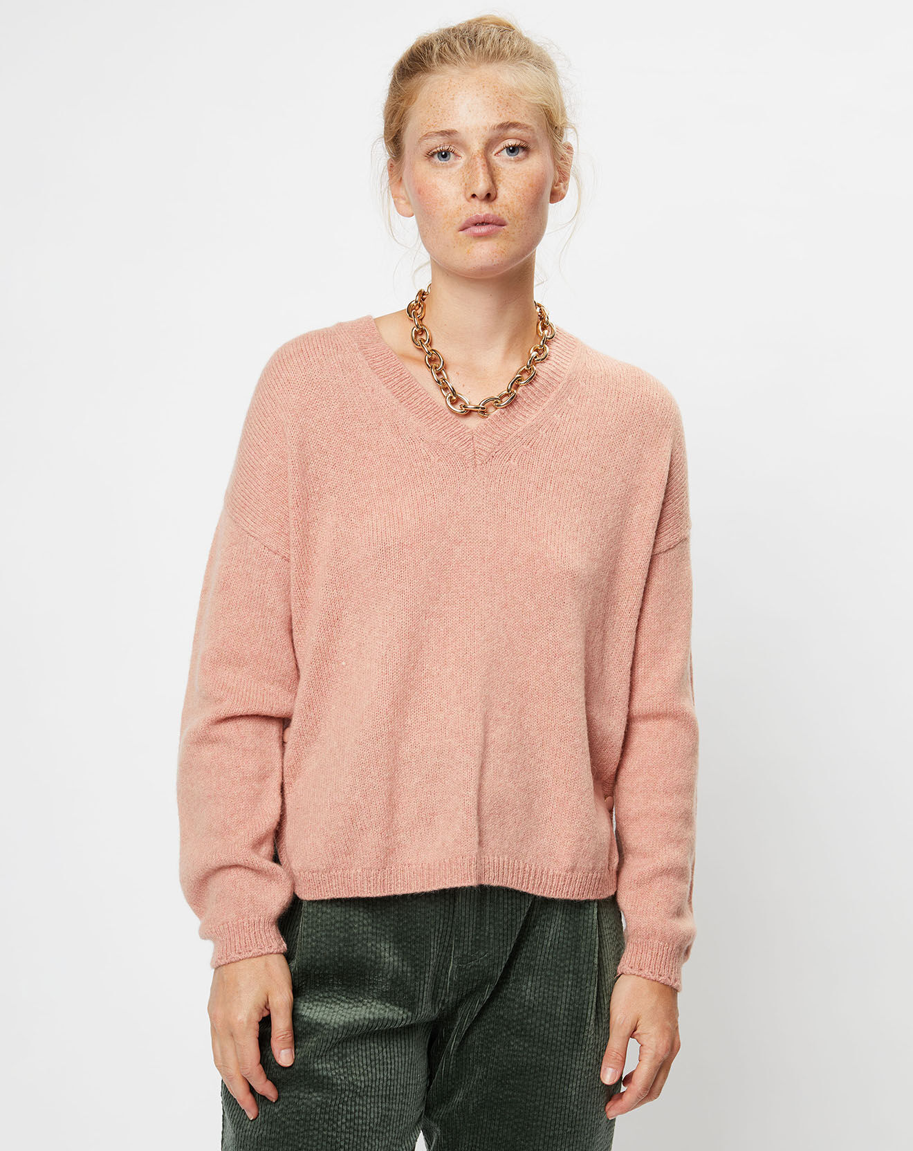 Maison Anje Pull en Laine mélangée Lepassy rose