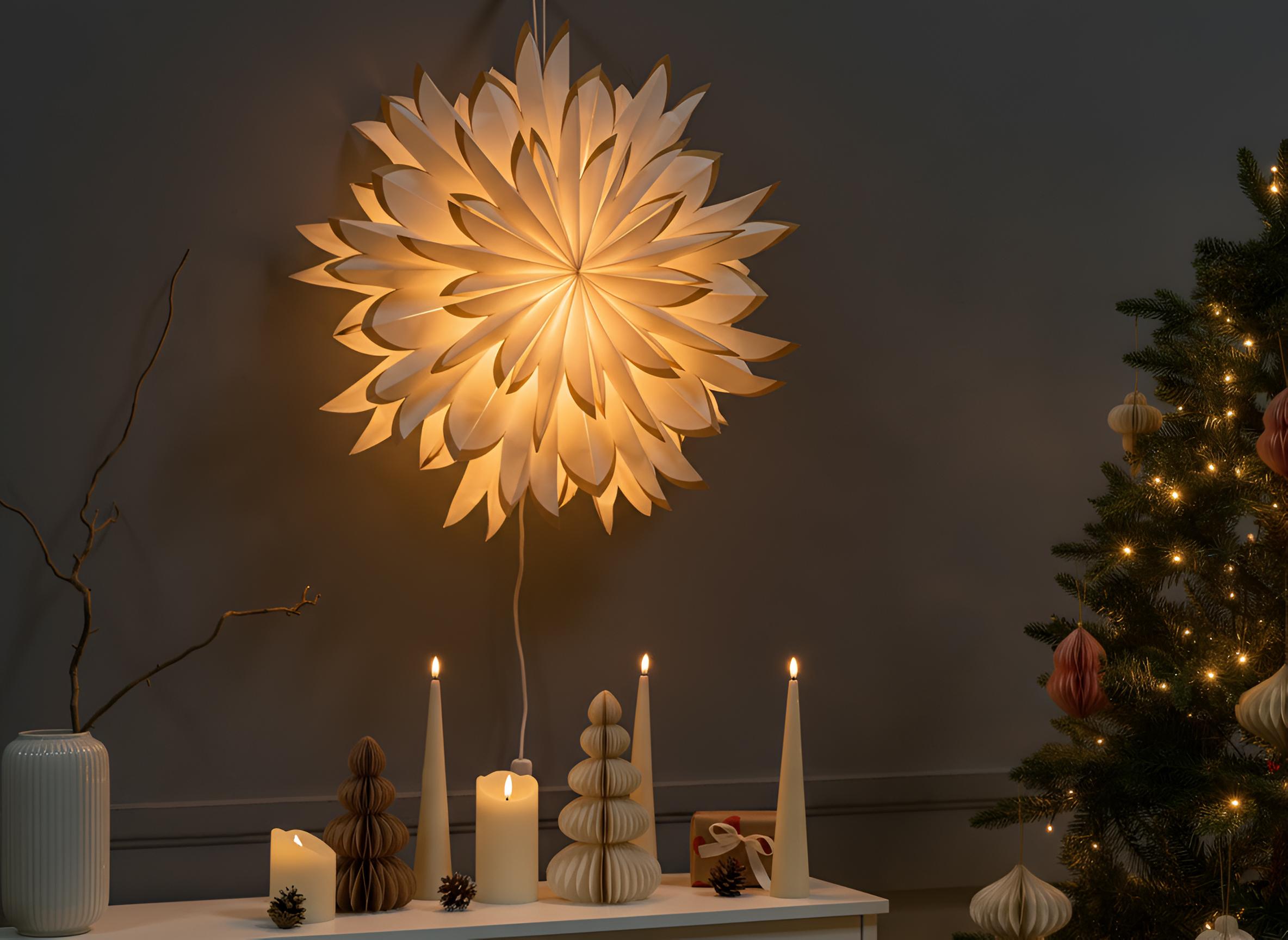 Kerstdecoratie SVEDAN Ster 60 cm Gebroken wit