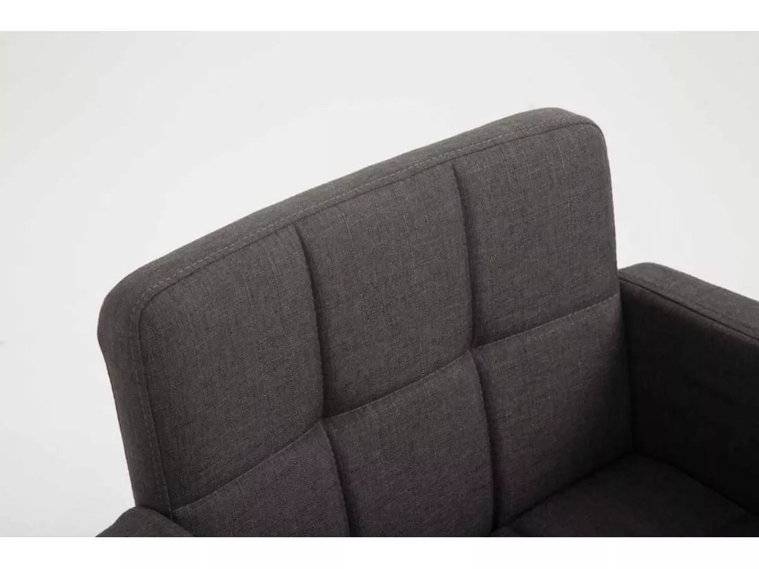 Tabouret de bureau - Tissu & Métal chromé - Gris foncé - Los Angeles