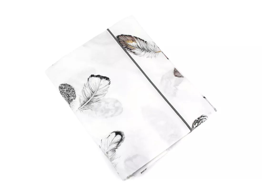 Drap plat 240x310 cm Percale pur coton PLUMES