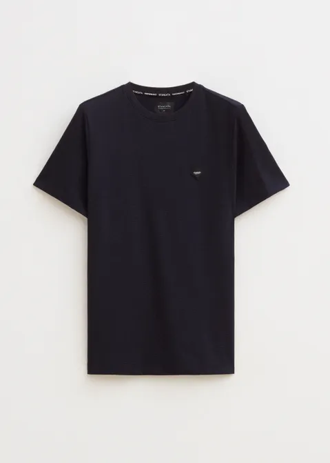 T-shirt met box logo blauw (BLW.D)