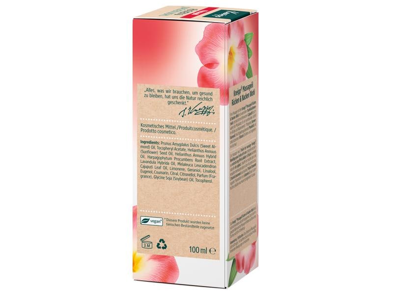 Kneipp Massageöl Rücken und Nacken Wohl 100 ml Natürliches Massageöl durchwärmt die Muskulatur
