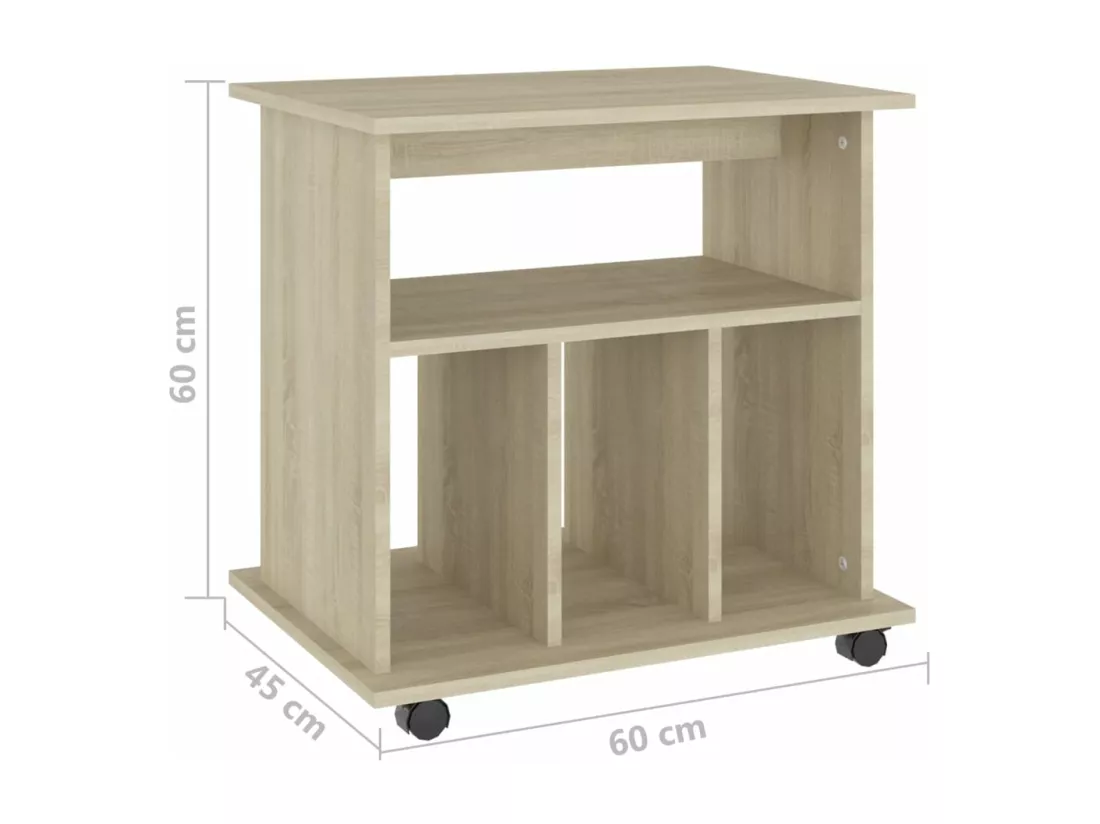 Armoire à roulettes Chêne sonoma 60x45x60 cm Bois d’ingénierie