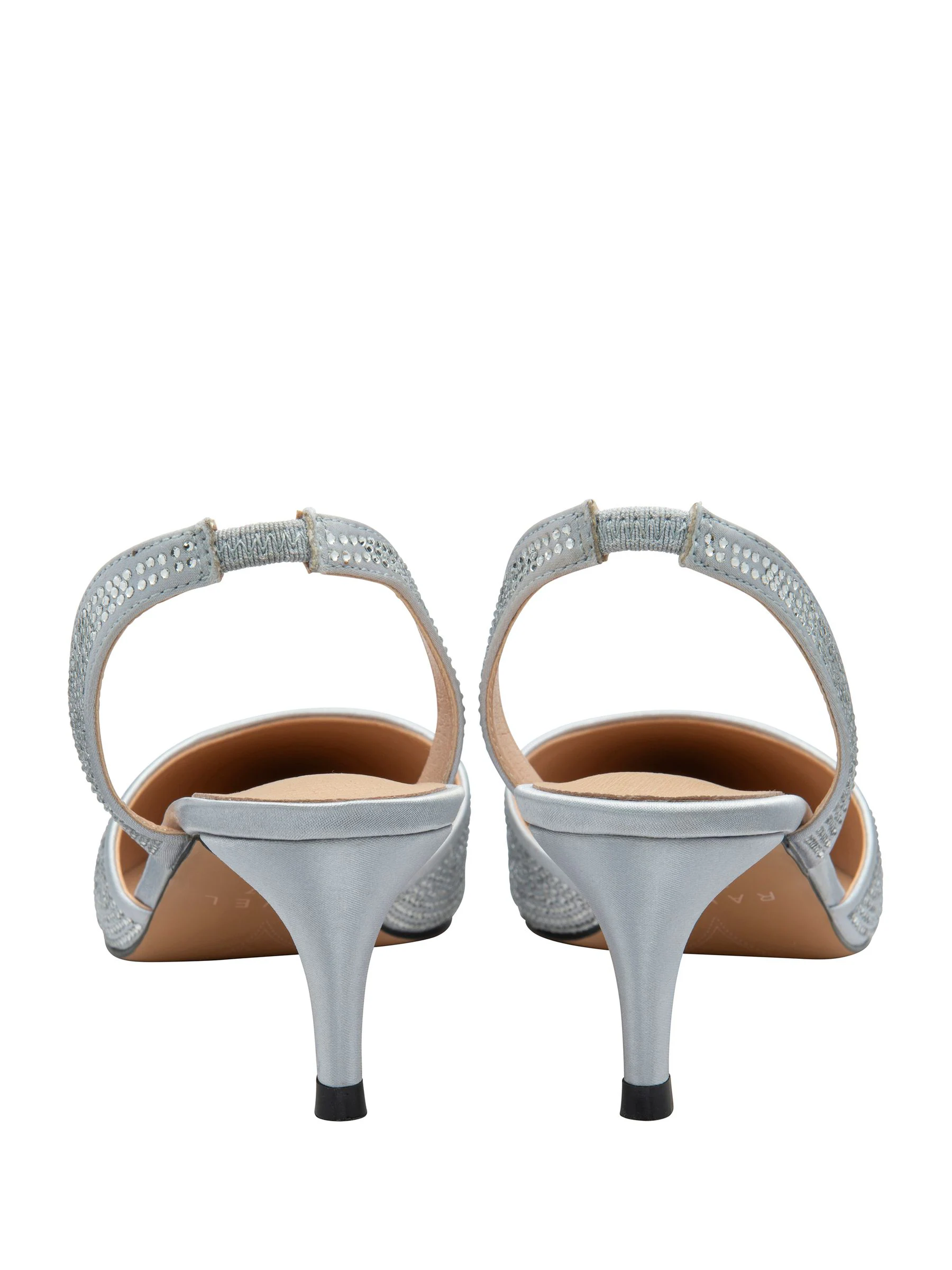 Zilver - Ravel - Diamanté schoenen met hielbandje