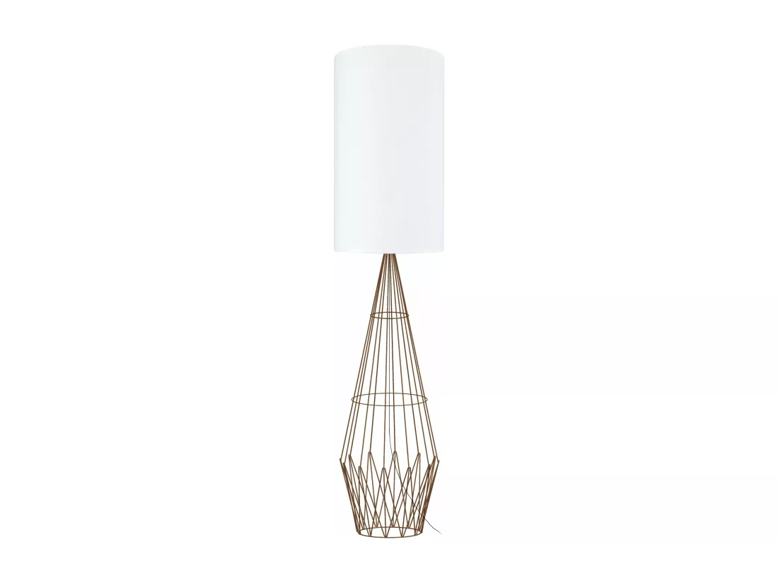 Lampadaire colonne métal marron 165 cm.