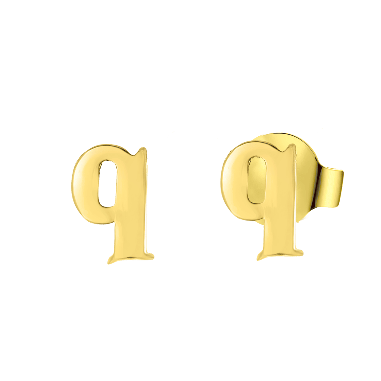 Goldplated oorbellen letter