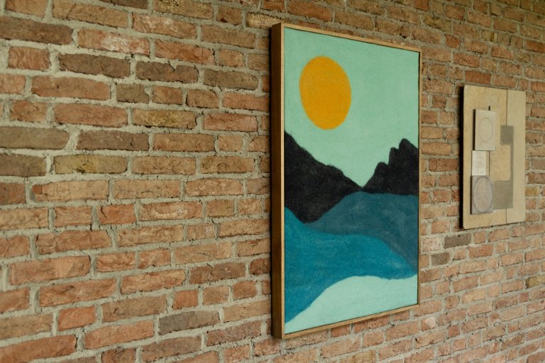 Dutchbone Gandhi schilderij wolvilt 70x100