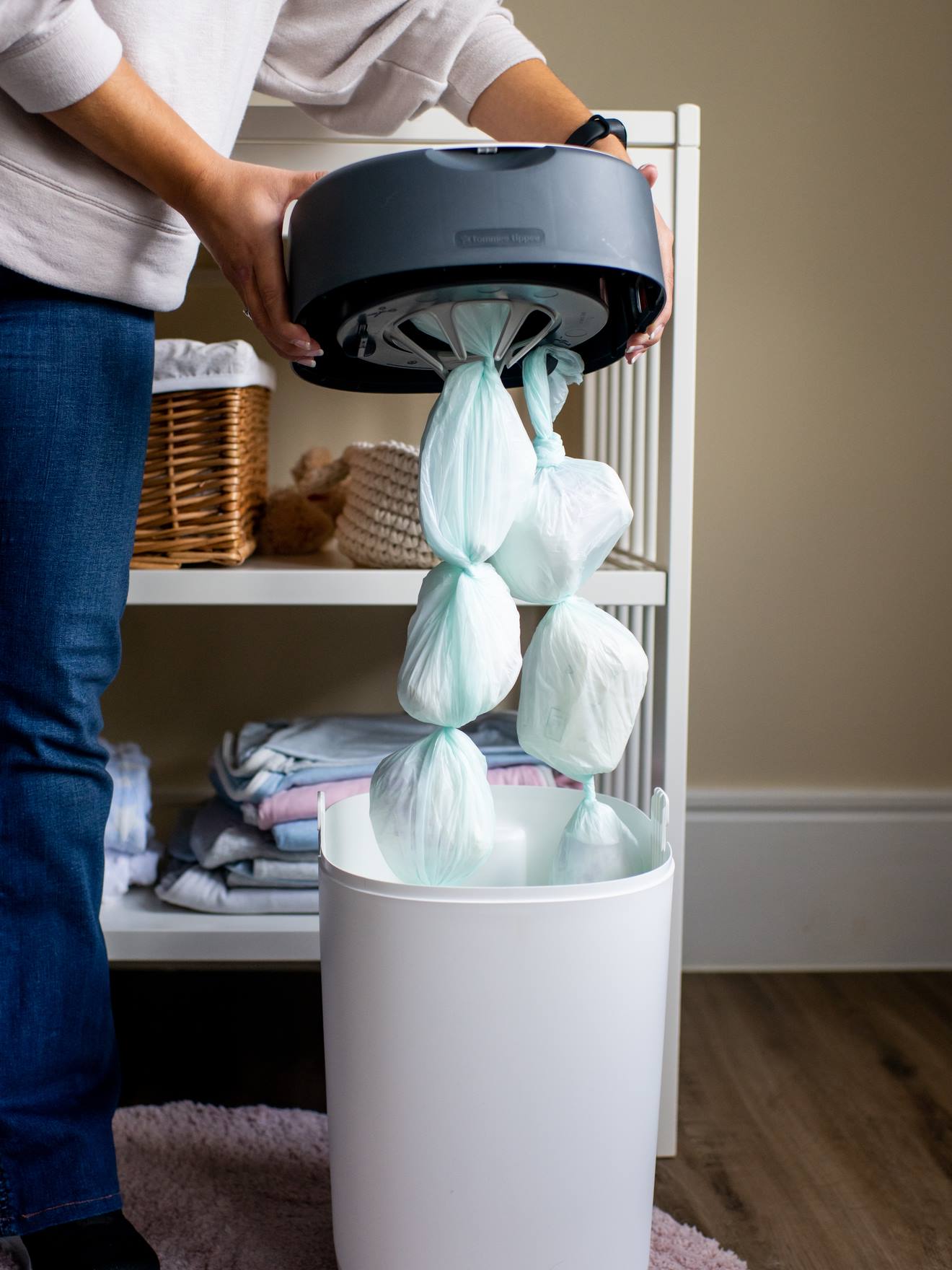 Pacote com 12 refis para cestos de fraldas Tec e Twist & Click TOMMEE TIPPEE Sangenic cinza médio liso