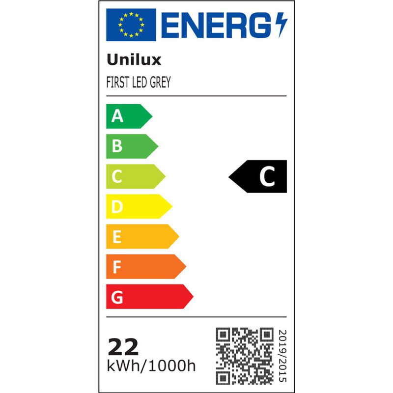 Lampadaire led first unilux prise europe gris métal