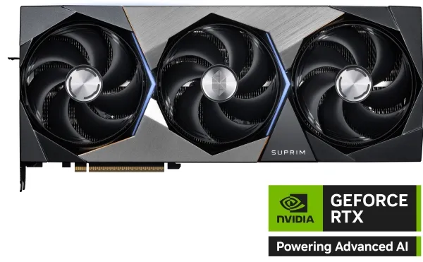 MSI GeForce RTX 5080 16G SUPRIM SOC - Grafikkort - GeForce RTX 5080 - 16 GB GDDR7 - PCIe 5.0 x16 - 3 x DisplayPort, HDMI