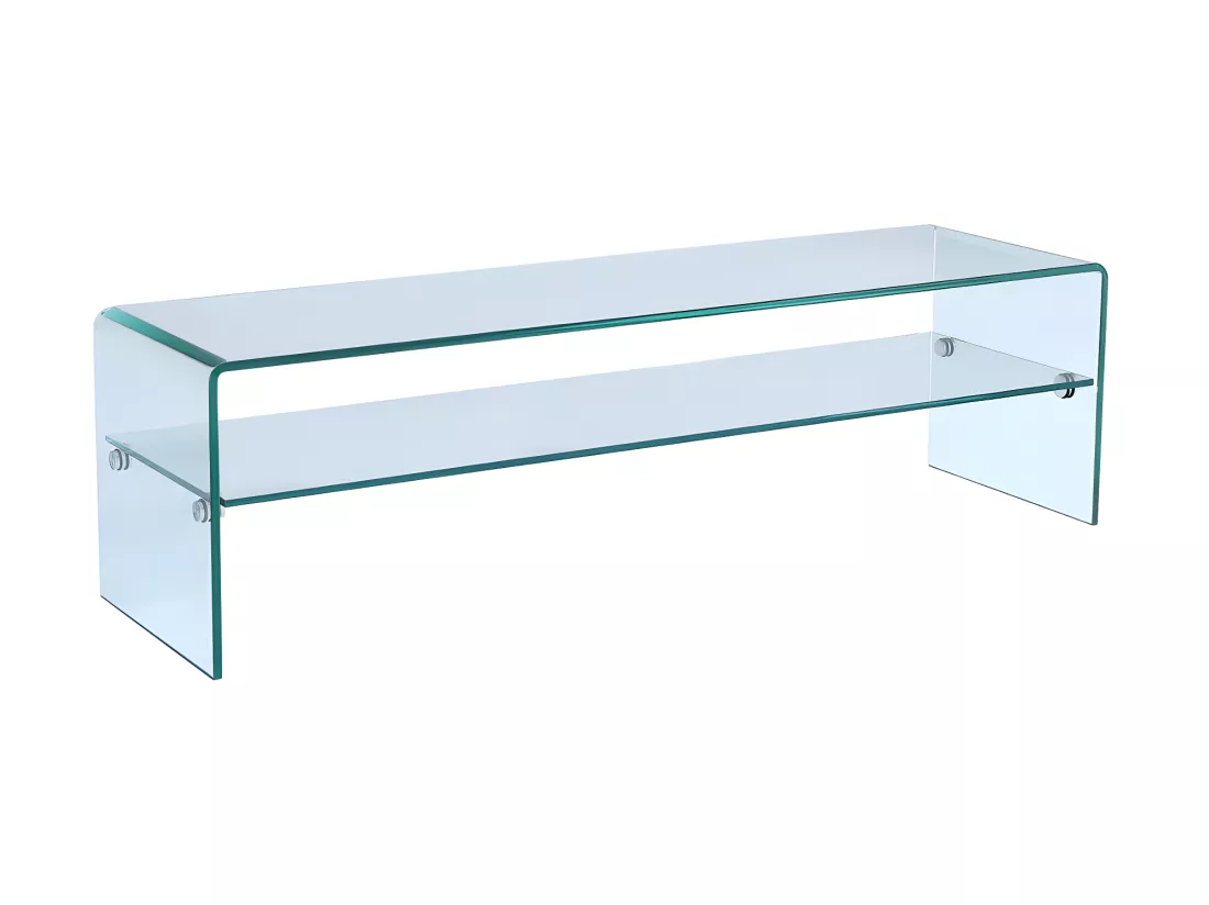 Ensemble Table basse + Meuble TV - Verre trempé - Séjour design STILEOS
