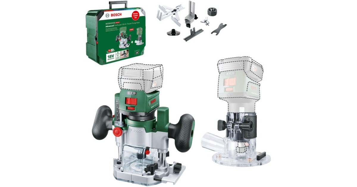 BoschCombi-frezenset bovenfrees  (Groen/zwart, Accu en oplader niet inbegrepen)