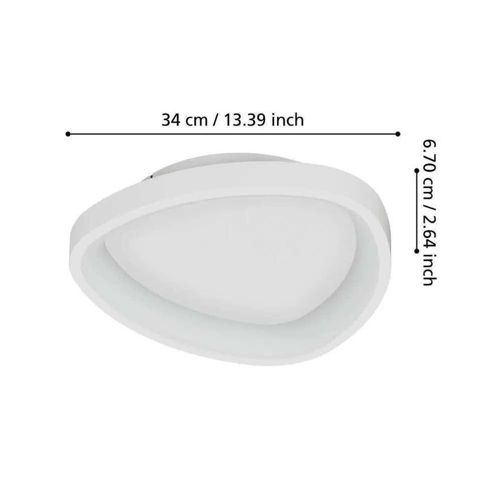 EGLO Loretello Plafonnière - LED - Kunststof/Staal - Wit