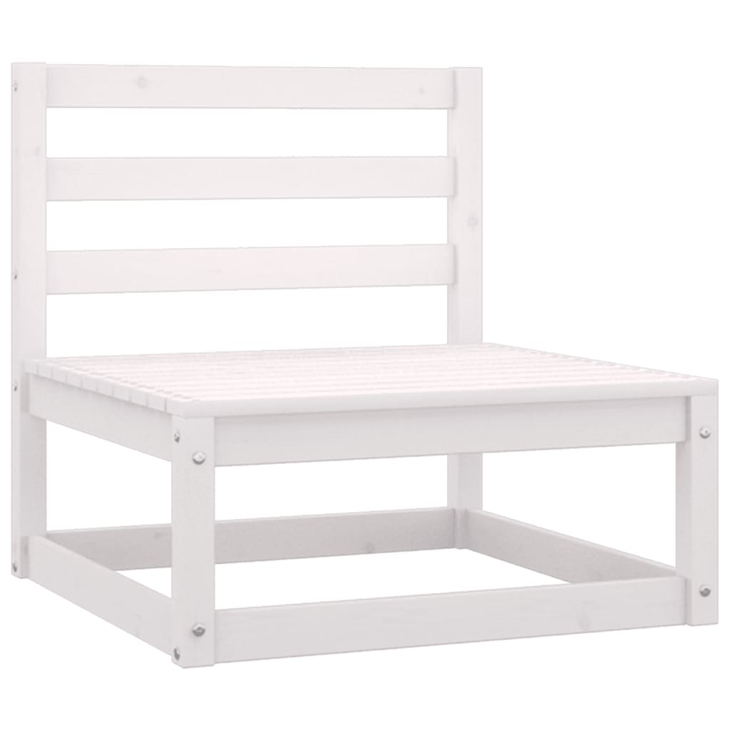 Salon de jardin meuble d'extérieur ensemble de mobilier 7 pièces blanc bois de pin massif
