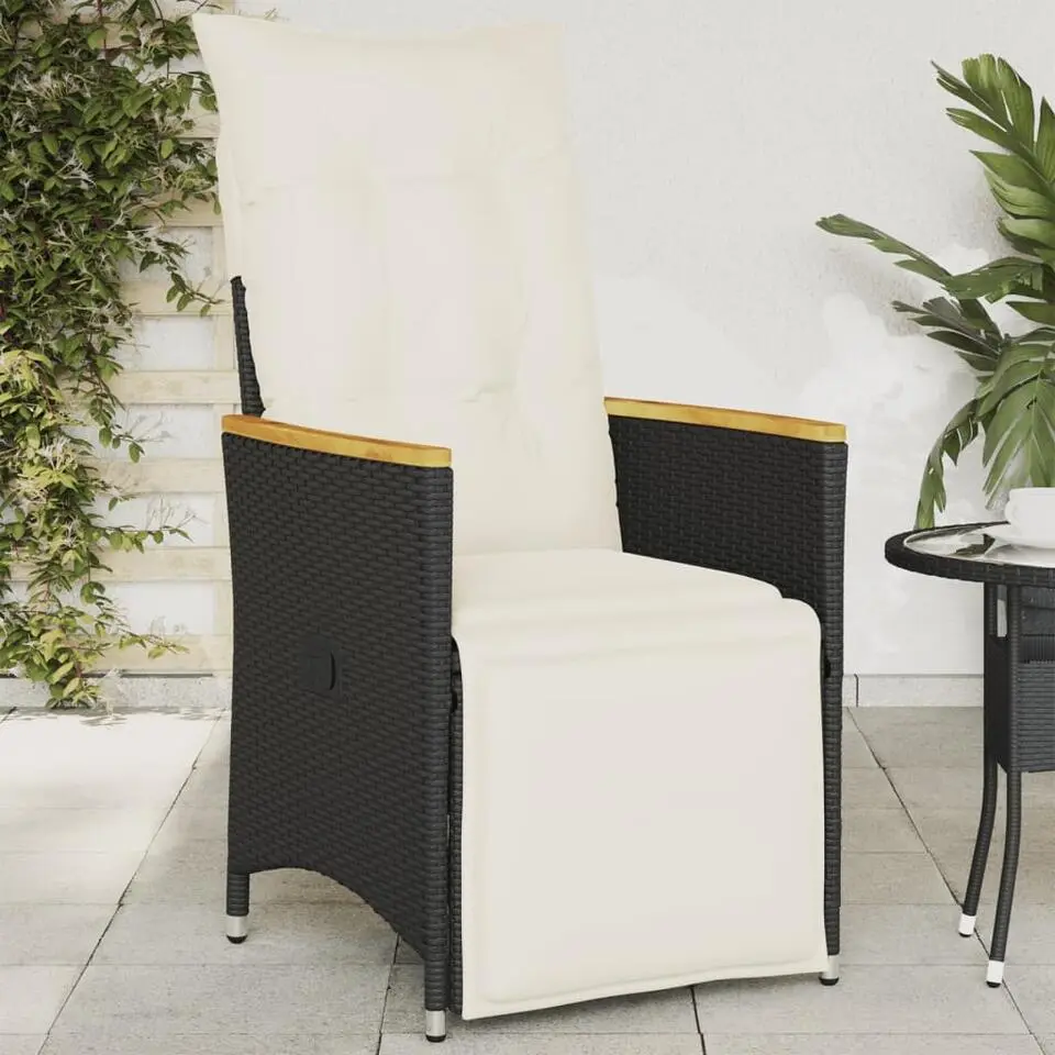 vidaXL - Tuinstoel - Zwart - Poly rattan