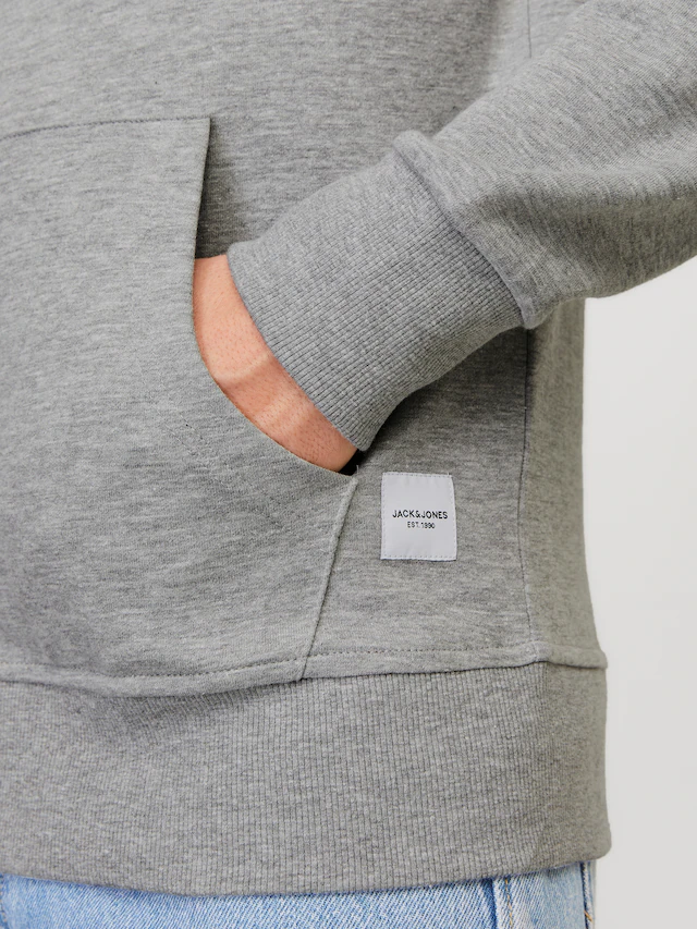 Jack & Jones Kapuzensweatjacke »JJEBASIC Hoodie mit Rippbündchen und angenehmem Tragegefühl«, unifarben, modisch, regular fit, Baumwollmischung, Rundhals