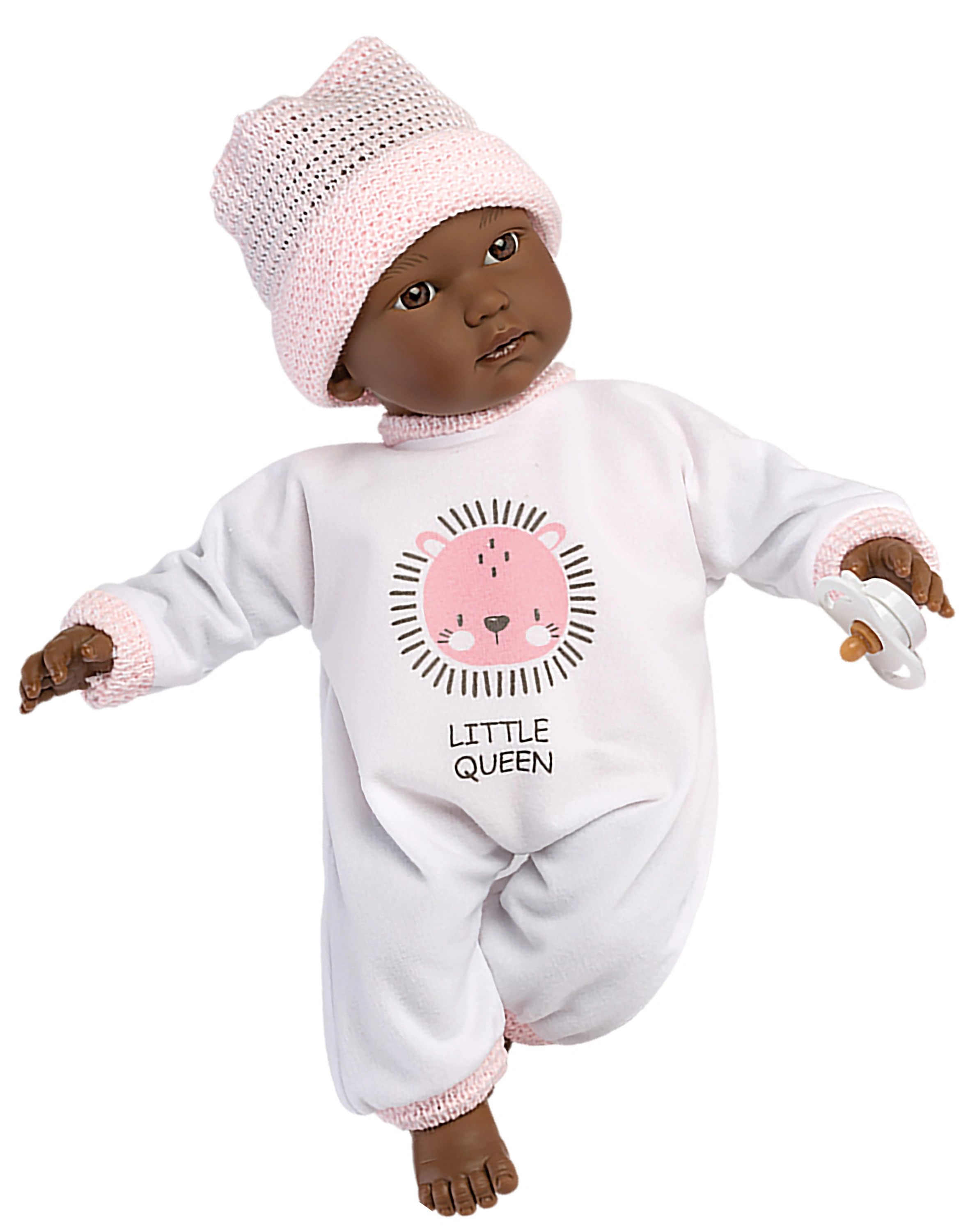 Babypuppe LITTLE QUEEN (30cm) in weiß/rosa