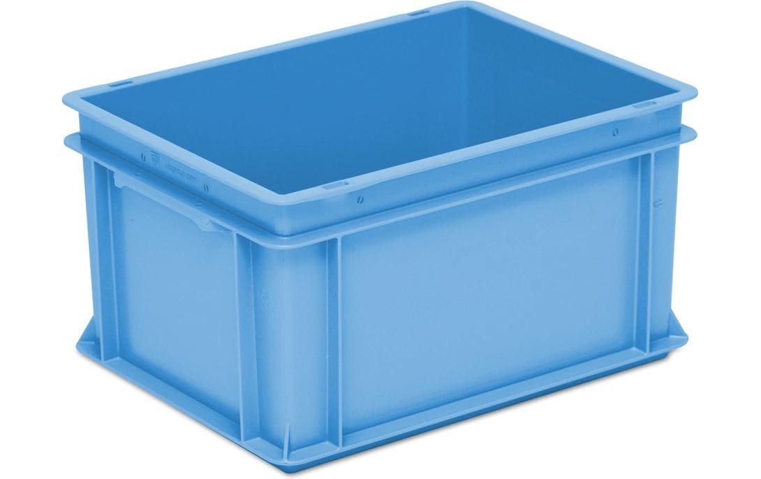 Stapelbehälter RAKO 400 x 300 x 220 mm LichtblauStapelbox mit Muschelgriffen, 1 Stück, lichtblau