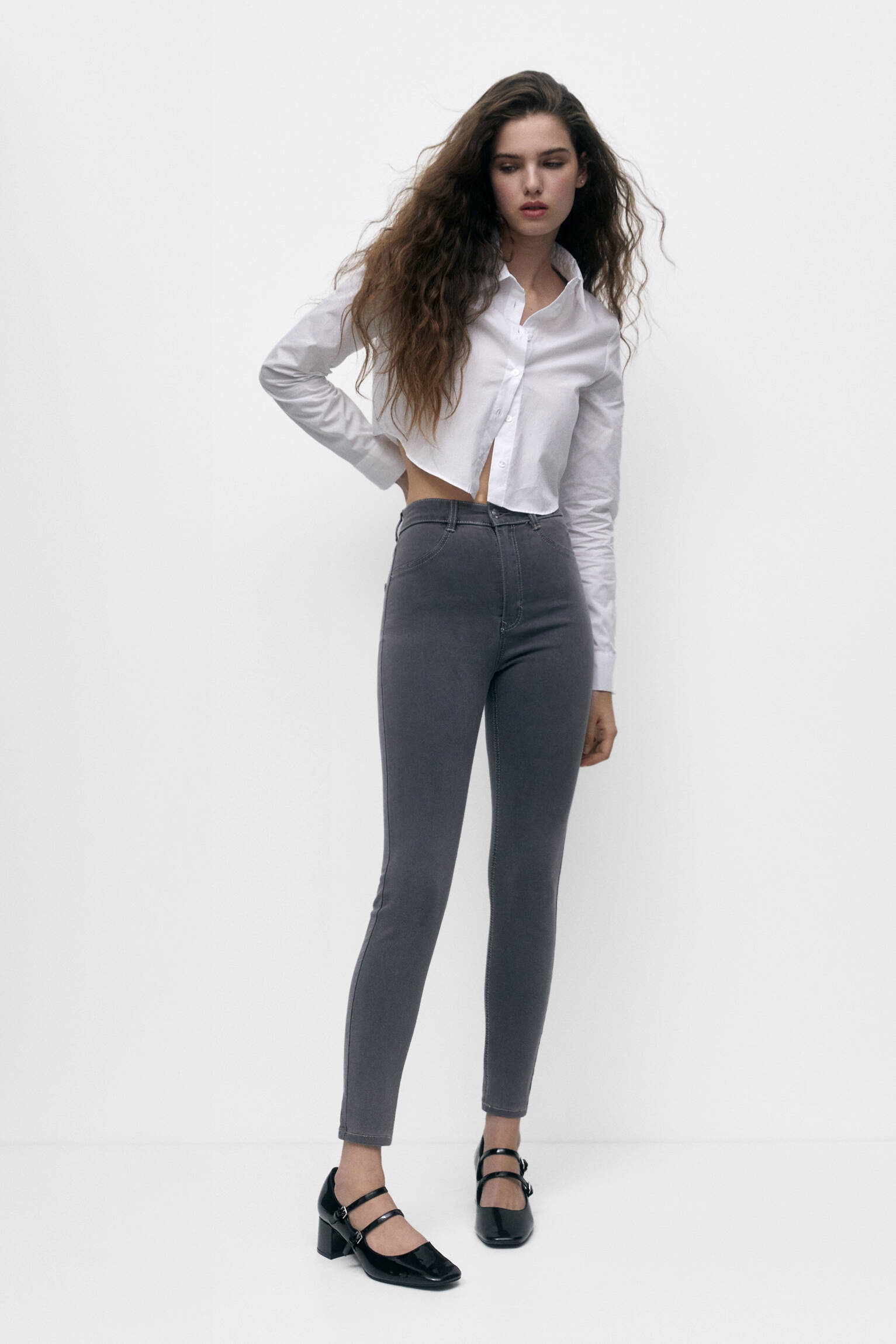 JEGGING DE CINTURA ALTA - CINZA