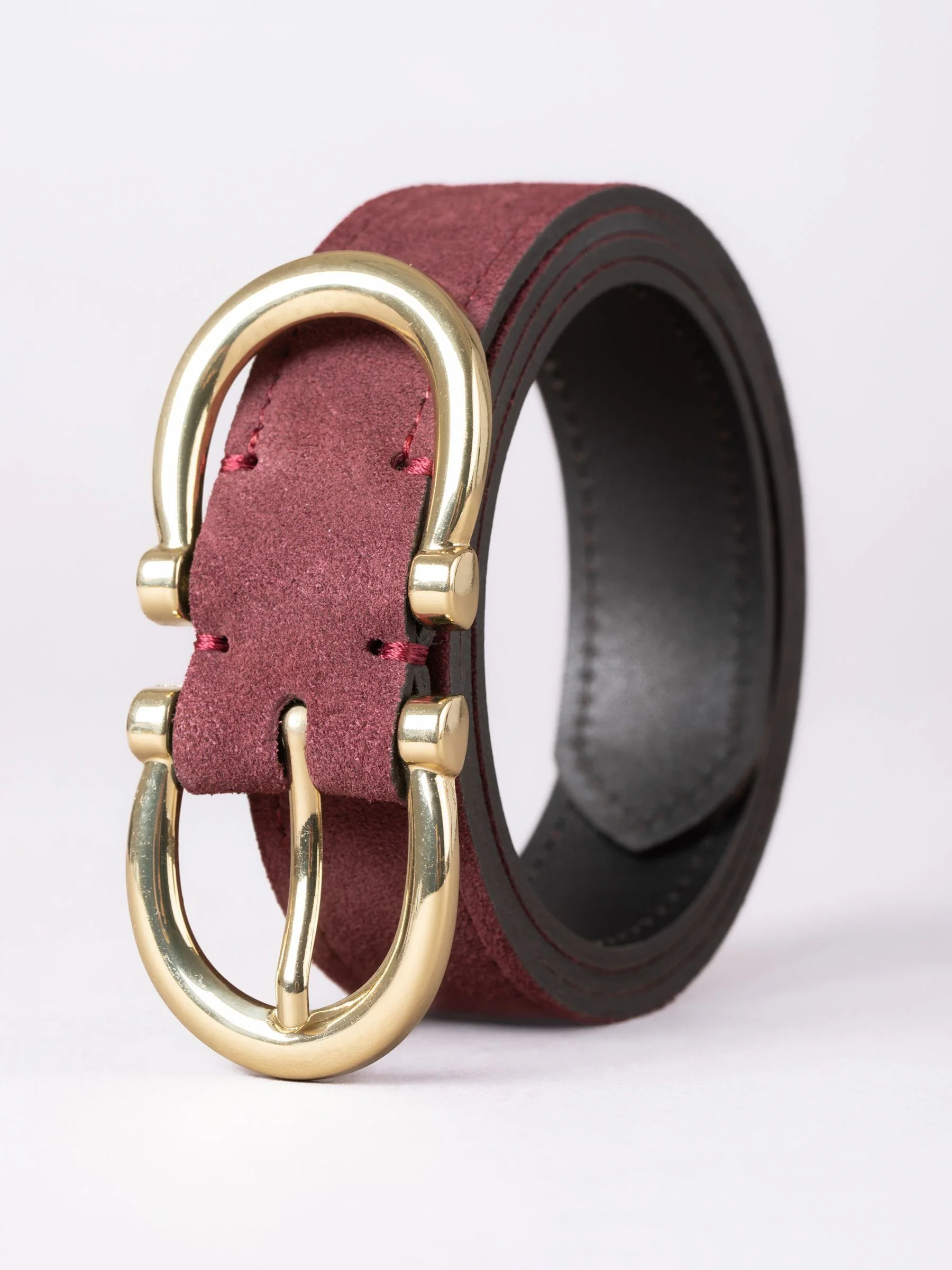 Rood - Lakeland Leather Bowness Suède Riem met Dubbele Gesp