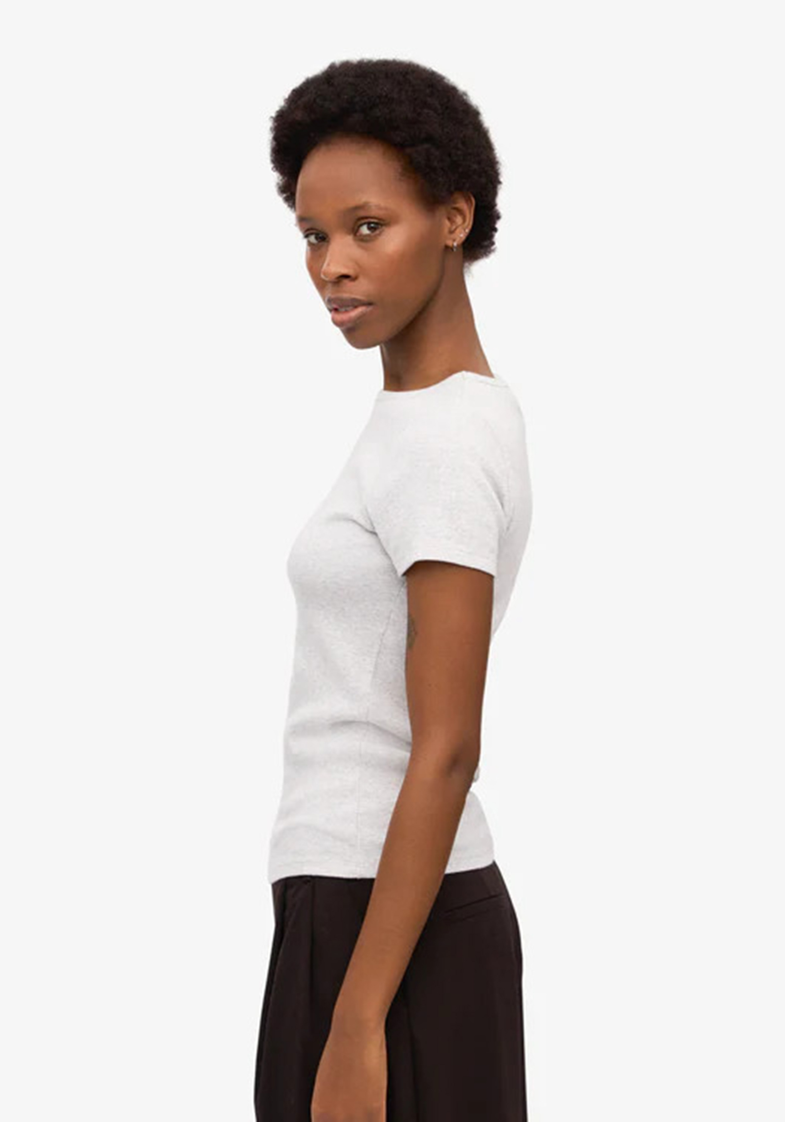 Colorful Standard Damen Rib-T-Shirt Ivory White