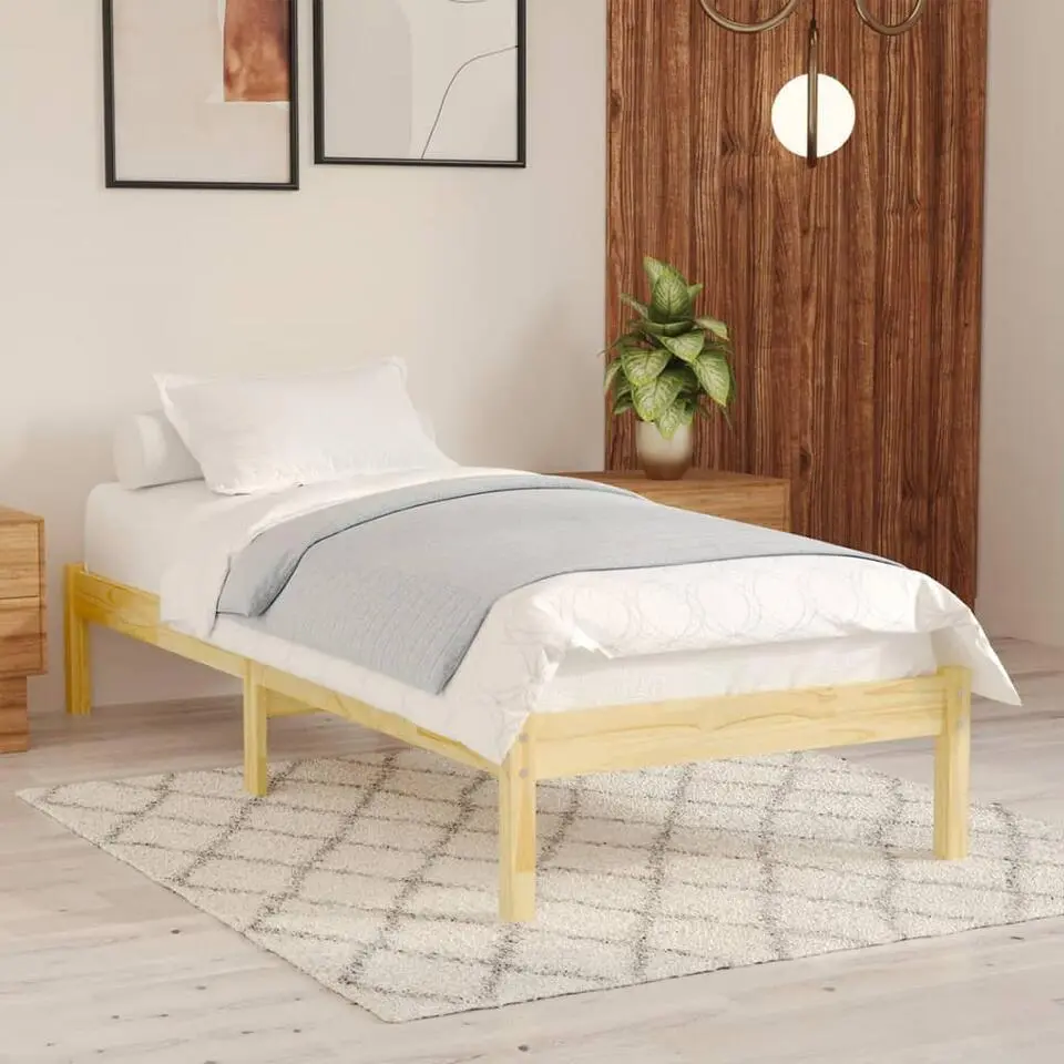 vidaXL - Bed frame - Naturel - Massief grenenhout - 90x200 cm