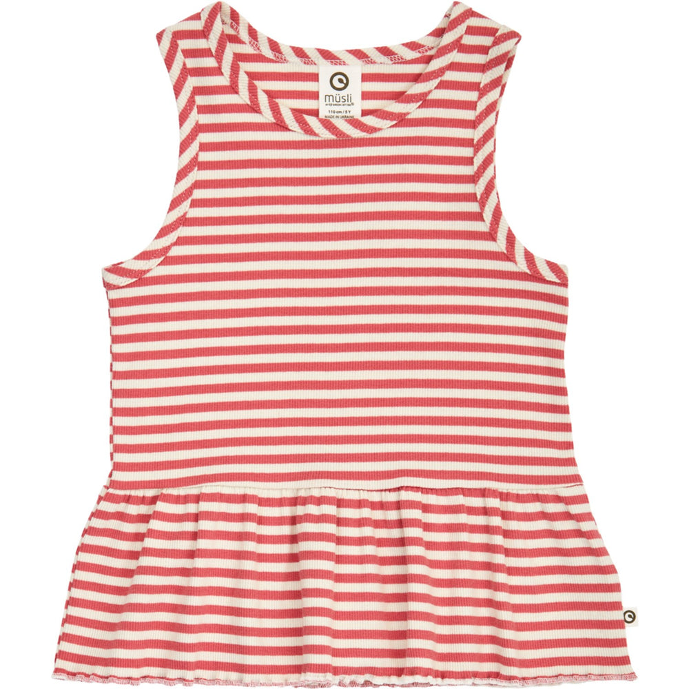 Køb Müsli Mineral Red/ Tofu Rib Stripe Peplum Top