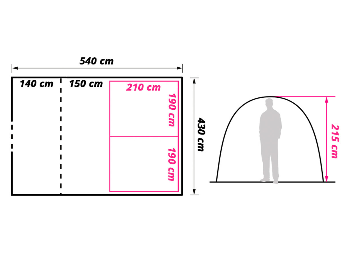 Obelink Lugano 6 XL Excellent CoolDark tunneltent