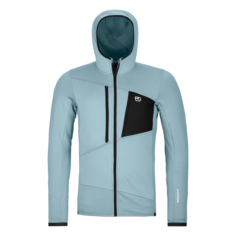 Fleece Grid Hoody - Polaire en laine mérinos homme