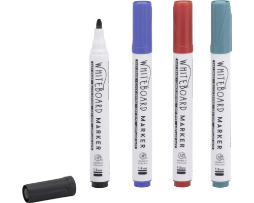 Whiteboardmarker 1-2 mm, diverse kleuren, 4 kleuren