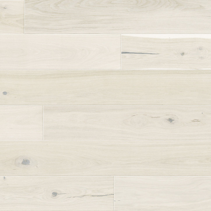 Parquet contrecollé clipsable Belve M en chêne verni blanc