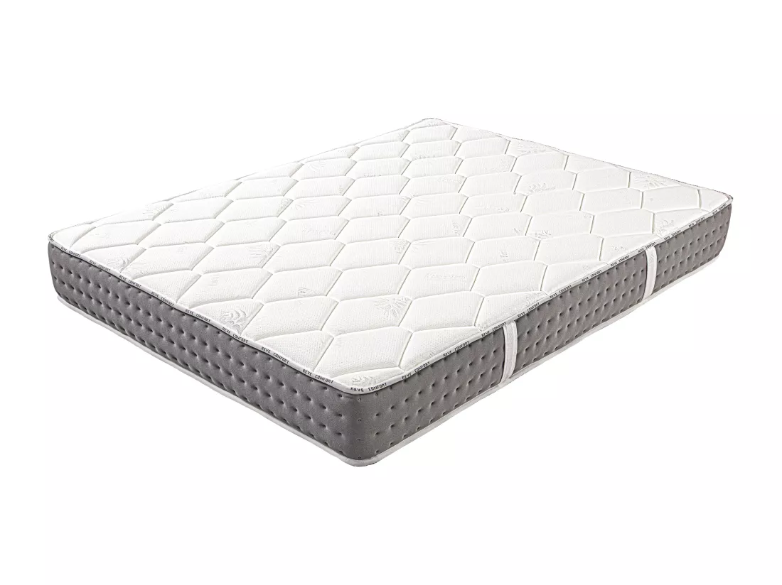Matelas 140x190 cm, Sakina, 24cm, Ressorts Ensachés, Mousse Haute Densité, Soutien ferme