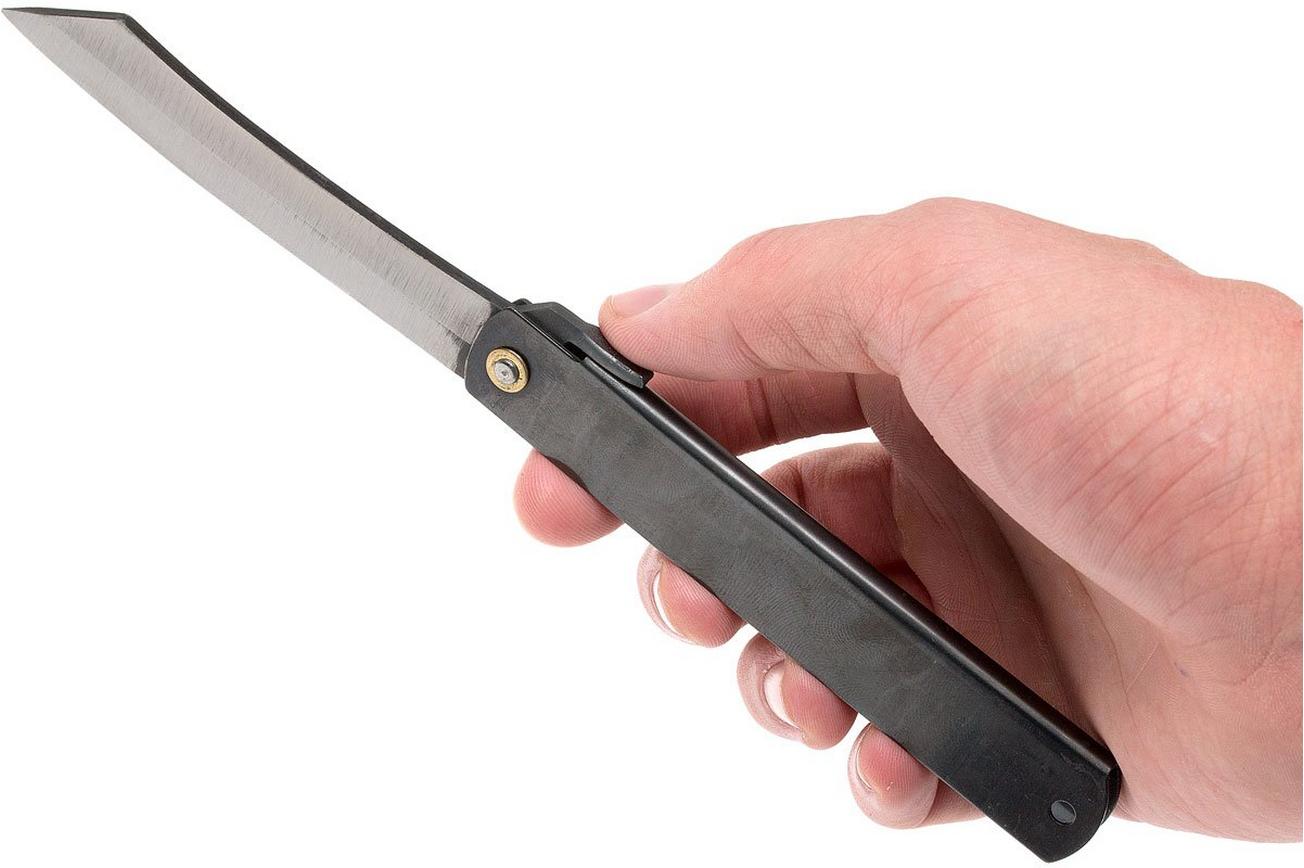 Higonokami zakmes 9,2 cm HIGO05BL, koolstofstaal, zwart