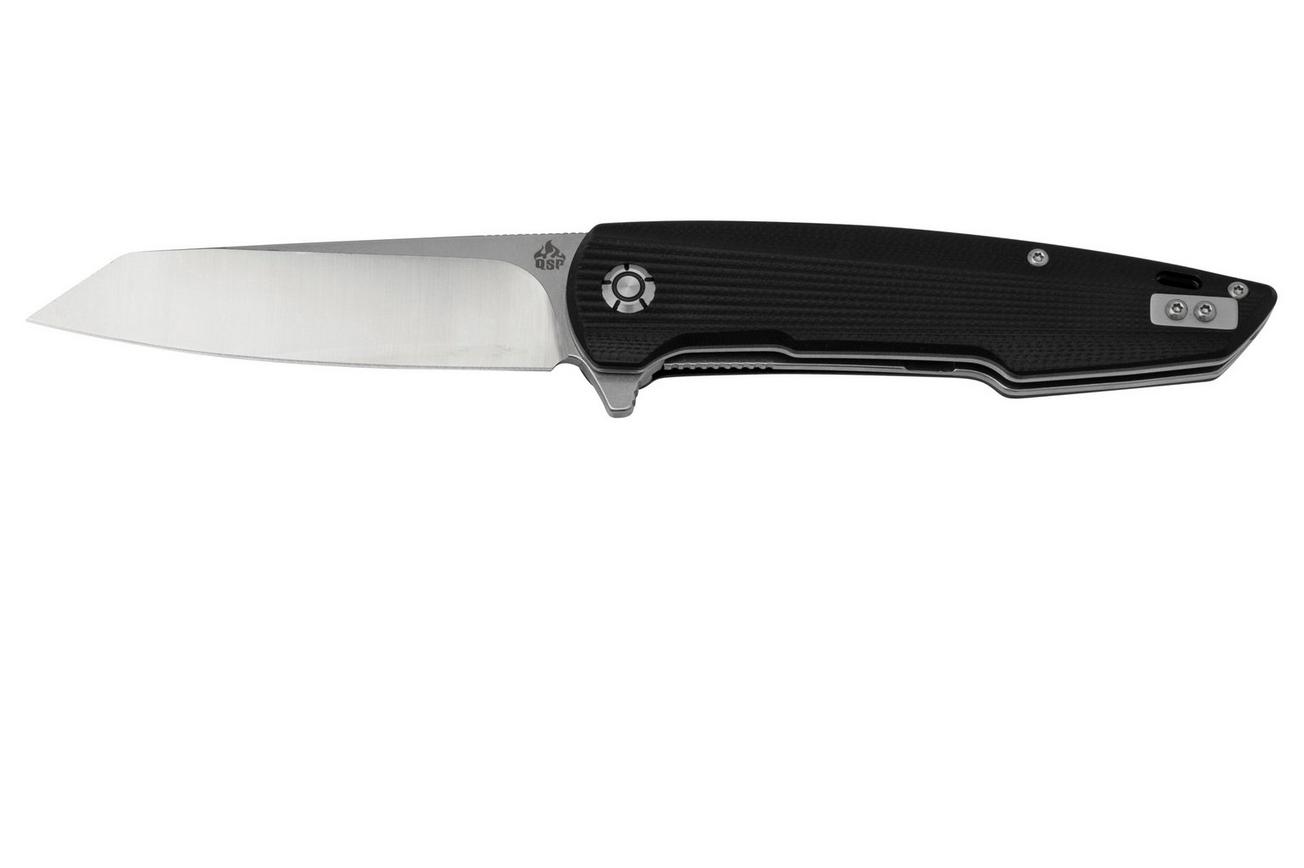 QSP Knife Phoenix QS108-C1, Satin D2, Black G10, zakmes