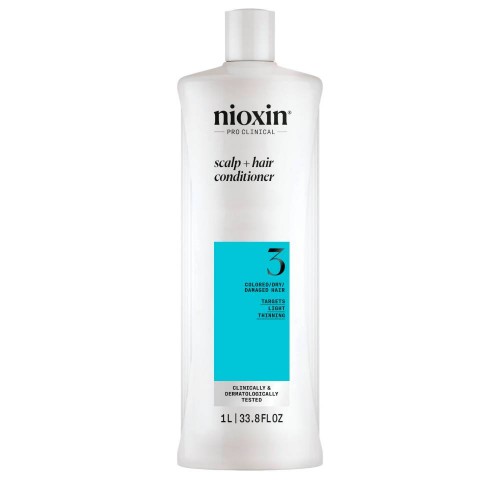Nioxin Sistema 3 Condicionador para Cabelo com Coloração com Perda de Densidade Ligeira 1000ml