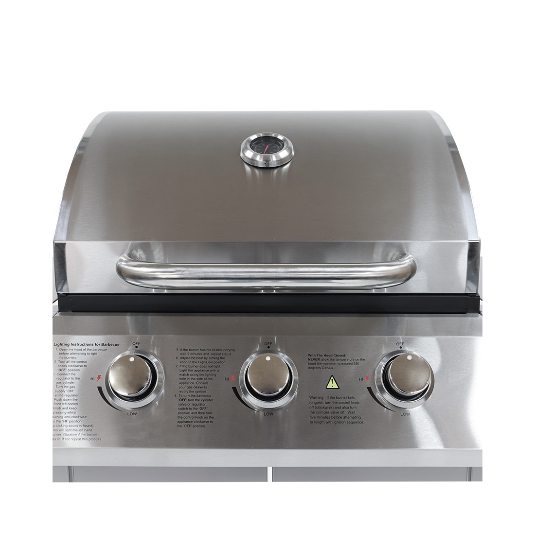 Mr.Grill 3 Brenner Chromstahl Gasgrill, inkl Gasschlauch und -Regler