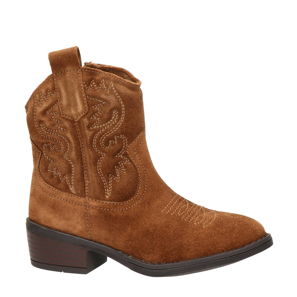 Nelson Kids suède cowboylaarzen cognac