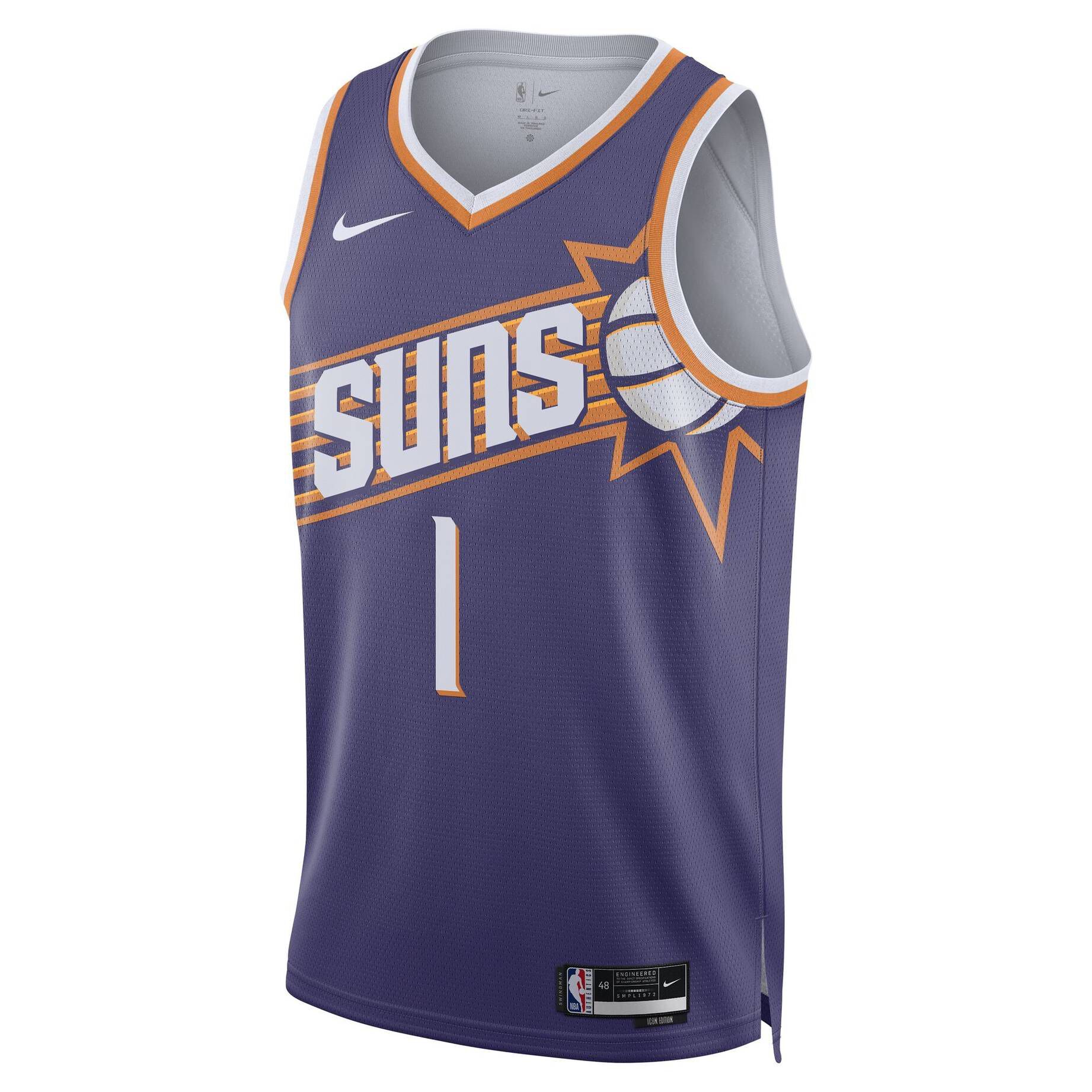 Nike| Herren Basketballtrikot NBA PHOENIX SUNS DEVIN BOOKER SWINGMAN JERSEY ICON